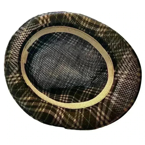 Momentum Men's Polyester Plaid Fedora Hat Black-white Strip Print - Picture 4 of 9